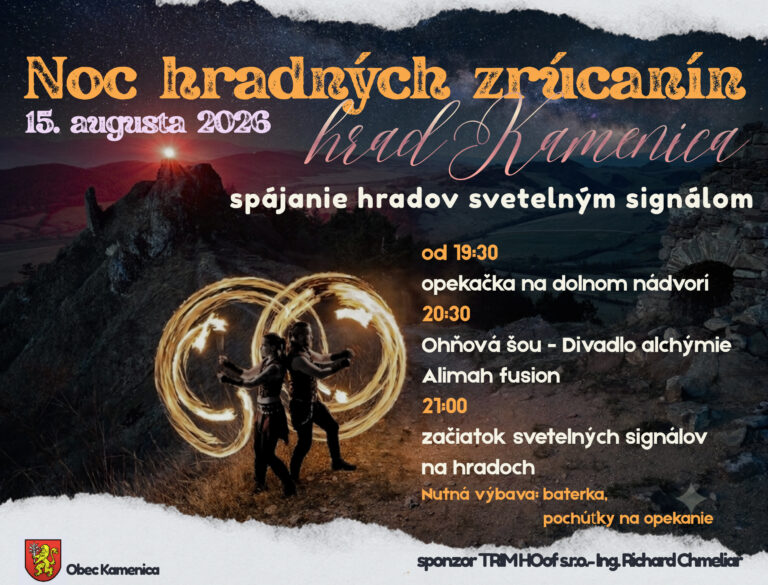 Noc hradných zrúcanín na hrade Kamenica